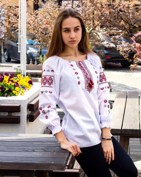 Вишиванка жіноча, поплін  (розміри: XS,S,M,L,XL,2XL ), в упаковці 6 штук №323462 - Delux 909