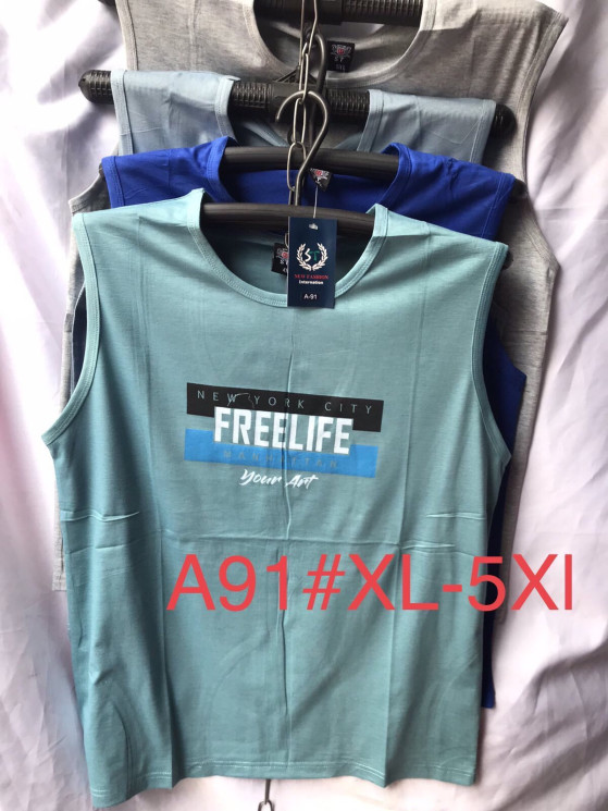 Майка чоловіча, котон, м.А91 (р. XL-5XL ), мікс кольорів, в упаковці 5 шт. №326577 - Vanda SE1013