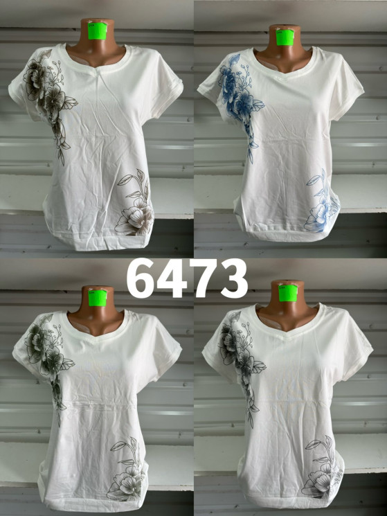Футболка жіноча "6473" (р: 48-58) 4 кольори, в упаковці 6 шт. №368427 - Natasha SE669