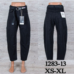 Джинси жіночі баггі стрейч з ременем м.1283-13 (р:XS-XL) в упаковці 6 штук №762070