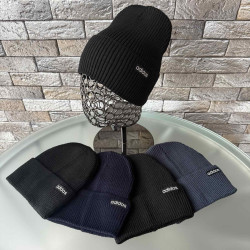 Шапка молодіжна з відворотом Adidas, трикотаж (р. універсальний ), мікс кольорів, в упаковці 5 штук №348994