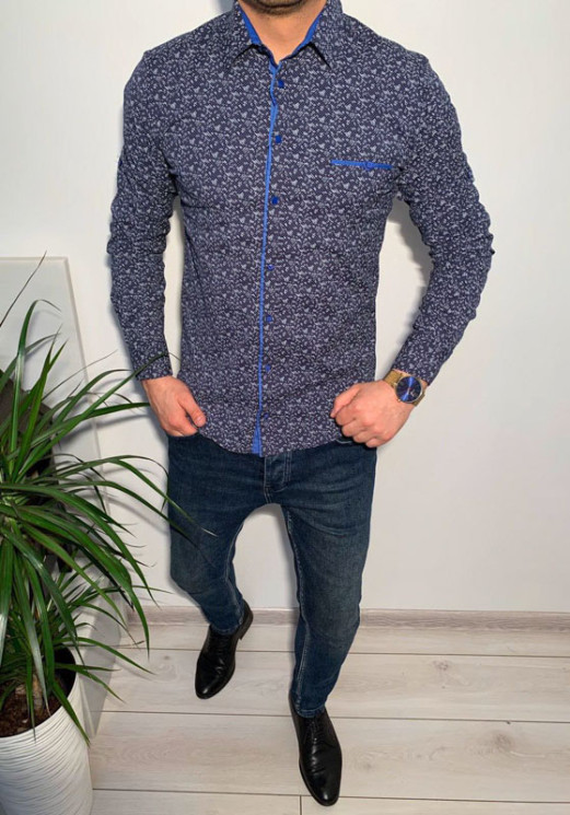 Сорочка No Brand р M-3XL Чоловіча R450 navy - NikNumbers SE1041-1042