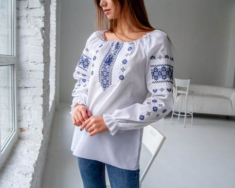 Жіноча вишиванка, паплін х/б (Розмір: xs-2xl ) в упаковці 6 штук №305475 - Delux 909