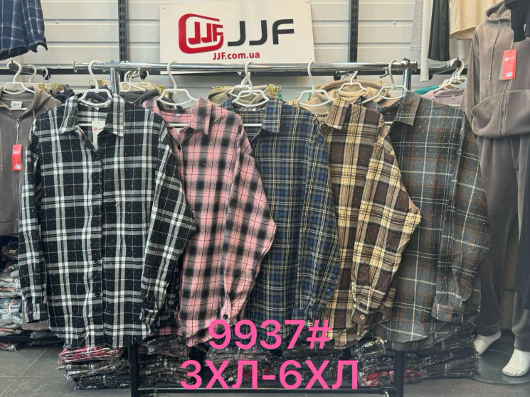 Кофта жіноча фланель м.9937 (Розмір:3XL-6XL) в упаковці 4 штуки №764339 - Coolme WE3111