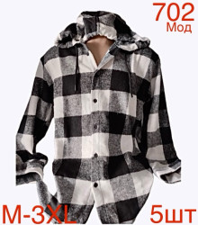 Сорочка чоловіча  фланель м.702 (р: M-3XL) 2 кольора в упаковці 5 штук №758099