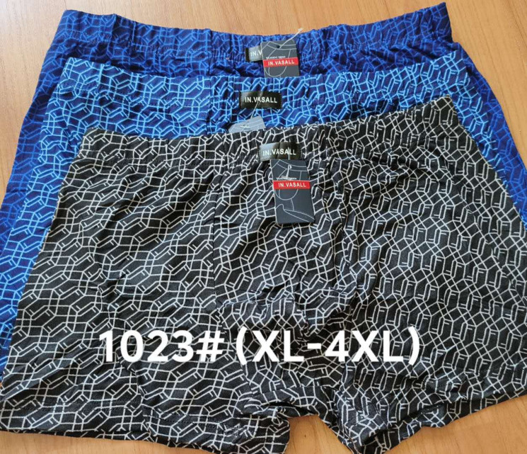 Труси чоловічі, бавовна, м.1023 (розмір: XL-4XL) 3 кол., в упаковці 24 шт. №314357 - Lilu 230/237