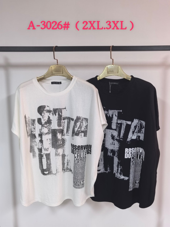 Футболка жіноча котон м.А-3026 (р:2XL-3XL)  мікс кольорів в упаковці 5 штук  №762240 - Saint Zel3317