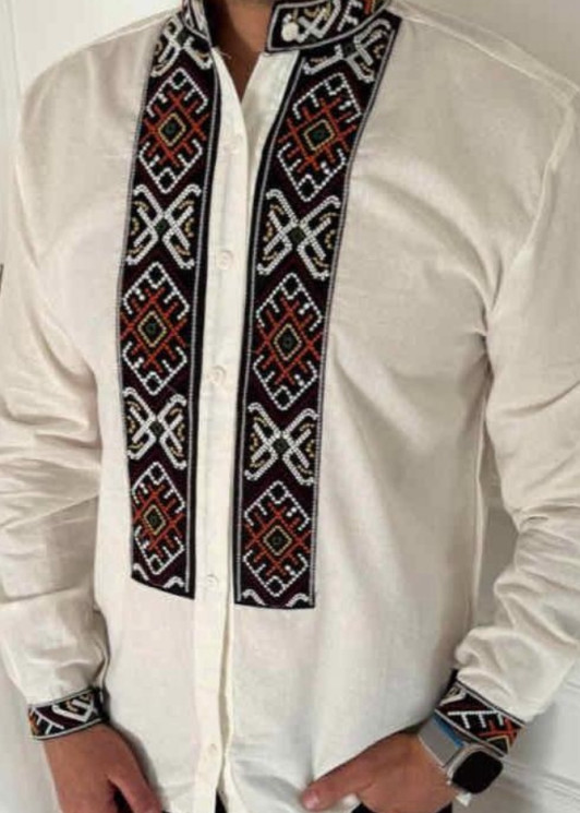 Вишиванка чоловіча, льон (Розмір: S-XL), в упаковці 4 штуки №329827 - Delux 909