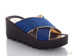Шльопанці W26-W777-19 blue-gold р: 36-40, в упаковці: 6 пар, купити тільки гуртом