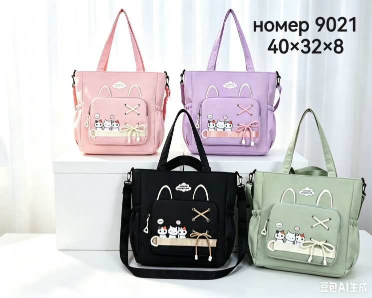 Сумка дитяча "9021" текстиль (р: 40*32*8см) 4 кольори №389273 - Tessa HR272