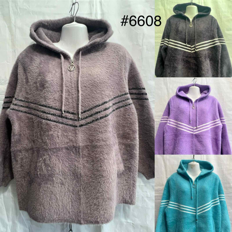 Кардиган жіночий, альпака, м.6608 (р. 52-58 ), мікс кольорів, в упаковці 5 штук №347194 - Vanda SE1013