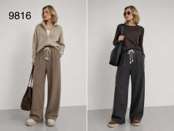 Штани жіночі трикотаж на мікрохутрі м.9816 (Розмір:M-XL) 2 кольори в упаковці 3 штуки №764249
