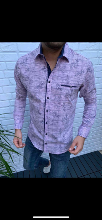 Сорочка No Brand р M-3XL Чоловіча S895 pink - NikNumbers SE1041-1042