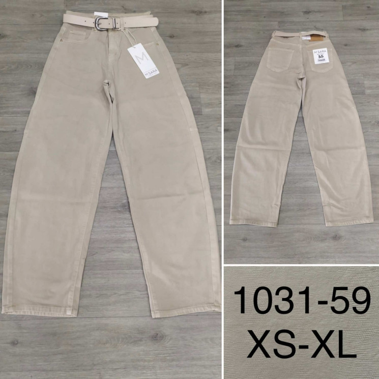 Джинси жіночі Баггі з ременем  м.1031-59  (р: XS-XL)  в упаковці 6 штук  №752756 - UNO2Uva SER1864