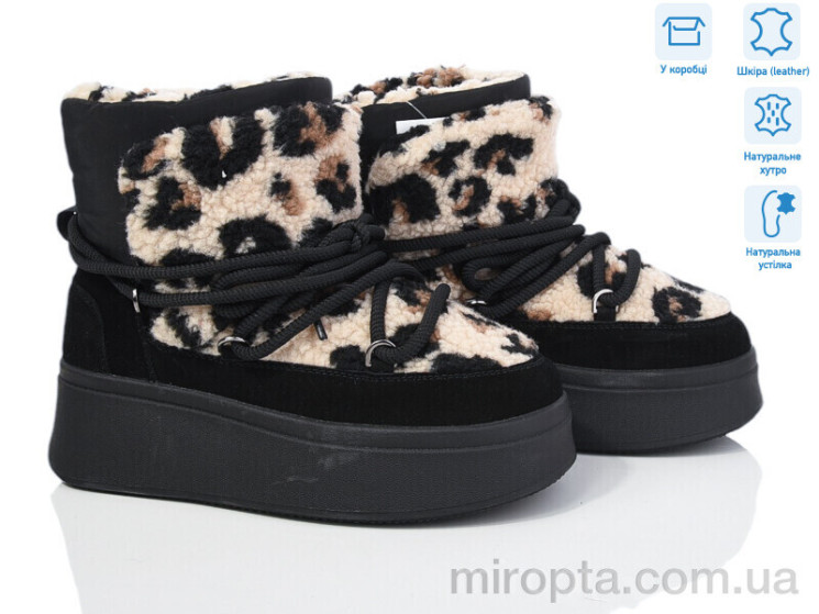 Уги M6139-11 black-leopard р: 36-40, в упаковці: 8 пар, купити тільки гуртом - 999465
