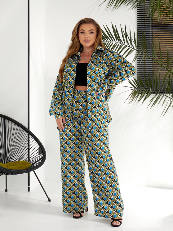 Костюм жіночий, шовк принт, м. 1689 (р: 50-54, 56-58) №710135 - GrandFashion AV4663 м. 1689