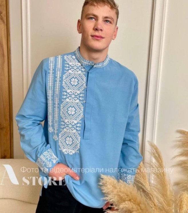Вишиванка чоловіча, льон (Розмір: S-XL), в упаковці 4 штуки №329828 - Delux 909