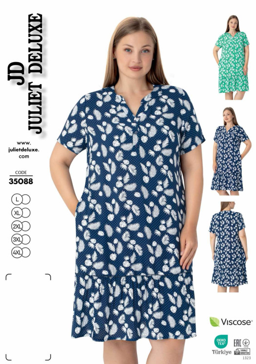 Сукня жіноча "35088" віскоза (р: L-4XL) 2 кольори, в упаковці 5 шт. №385776 - Romex HR1980