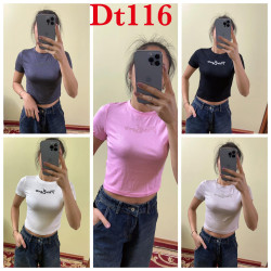 Футболка жіноча "DT116" хлопок (р: S,M,L,XL) 5 кольорів, в упаковці 4 шт. №386152