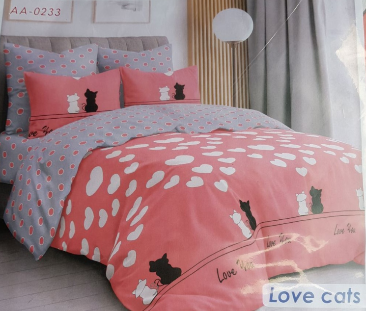 Постільна білизна (розмір Євро МАКСІ) АА0233 Love cats №527438 - Palma