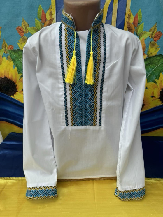 Вишиванка дитяча, паплін (розміри: зріст 98-122 ), в упаковці 5 штук №342765 - Delux 909