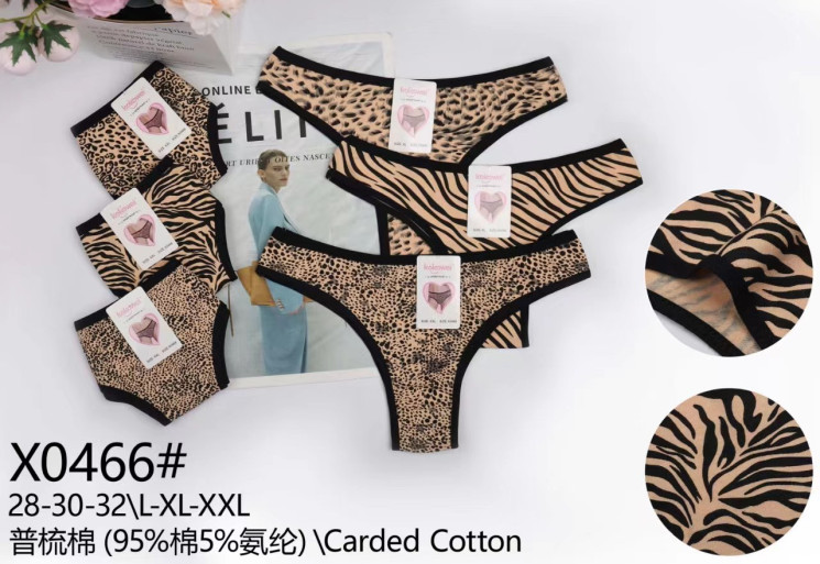 Труси жіночі, котон, м.X0466 ( розмір: L-2XL ), мікс кольорів, в упаковці 12 штук №331168 - VanKiey 434