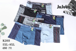 Труси чоловічі, котон, м.К203 (розмір: 5XL-8XL), мікс кольорів, в упаковці 24 шт. №327267