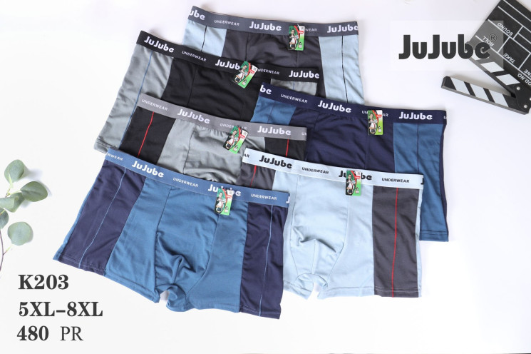 Труси чоловічі, котон, м.К203 (розмір: 5XL-8XL), мікс кольорів, в упаковці 24 шт. №327267 - Lilu 230/237
