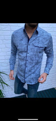 Сорочка No Brand р M-3XL Чоловіча S896 blue