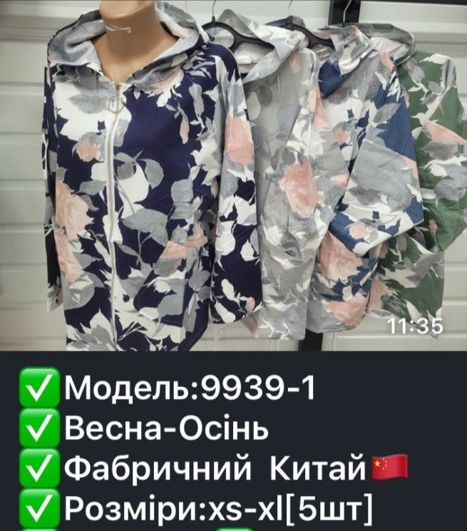 Вітрівка жіноча "9939-1" (р: XS-XL) мікс кольорів, в упаковці 5 шт. №375624 - Natasha SE669