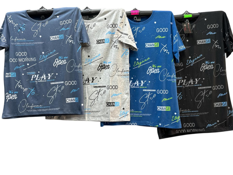 Футболка чоловіча, трикотаж, м.09А (розмір: XL-3XL ), мікс кольорів, в упаковці 5 штук №341648 - Vanda SE1013