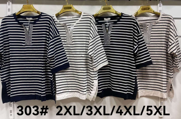 Светр жіночий, трикотаж, м.303 (р. 2XL-5XL ), 4 кольори, в упаковці 4 штуки №332001 - 