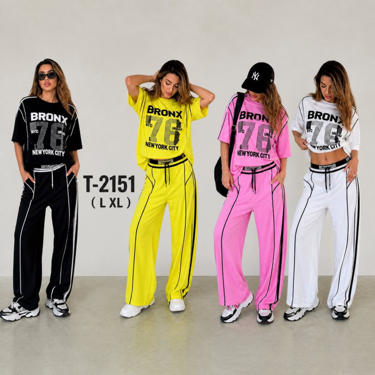 Костюм жіночий котон м.Т-2151 (Розмір:L-XL) мікс кольорів в упаковці 10 штук №762717 - Saint Zel3317