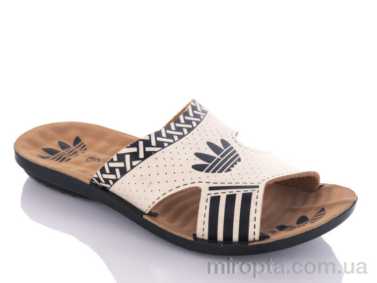 Шльопанці K26-Adik beige-black (30-35) р: 30-35, в упаковці: 6 пар, купити тільки гуртом - 1190382