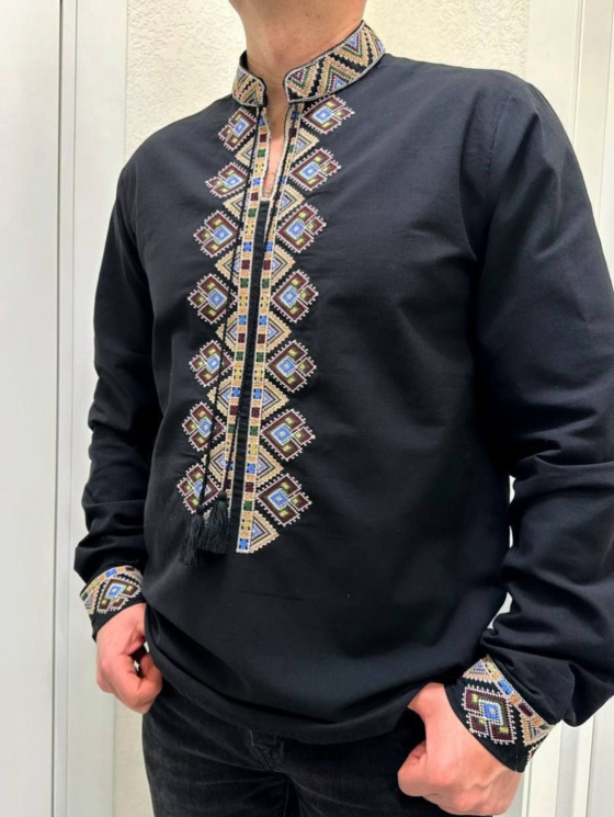 Вишиванка чоловіча, льон (Розмір: S-XL), в упаковці 4 штуки №329829 - Delux 909