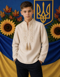 Вишиванка дитяча, льон (розміри: 13-16 років ), в упаковці 4 штуки №346541