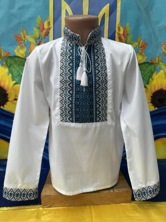 Вишиванка дитяча, паплін (розміри: зріст 98-122 ), в упаковці 5 штук №342766 - Delux 909