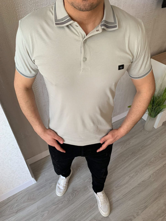 Футболка No Brand р M-2XL Чоловіча Polo S2780 beige - NikNumbers SE1041-1042