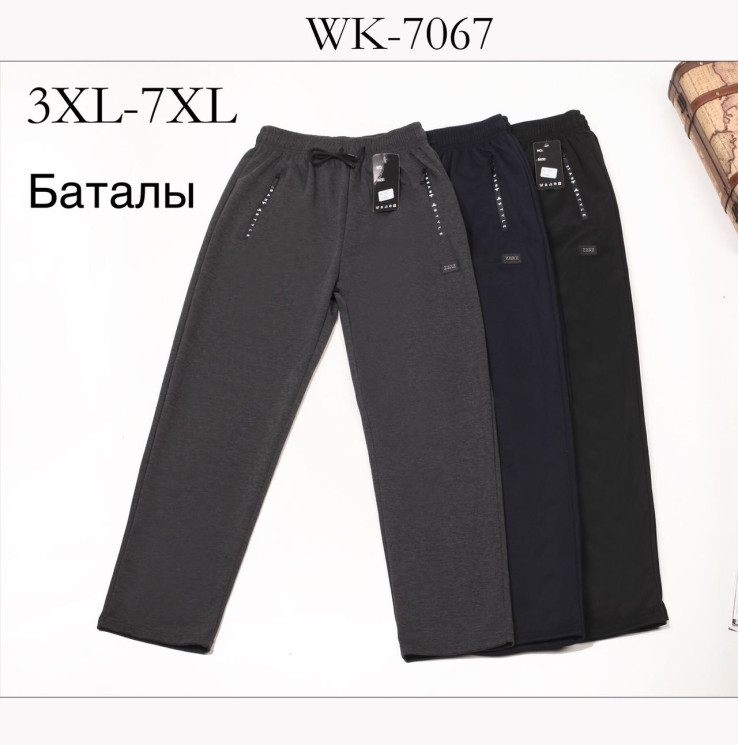 Спортивні штани чоловічі "7067" двохнитка (Р: 3XL-7XL) 3 кол в упаковці  5 штук  №155886 - 