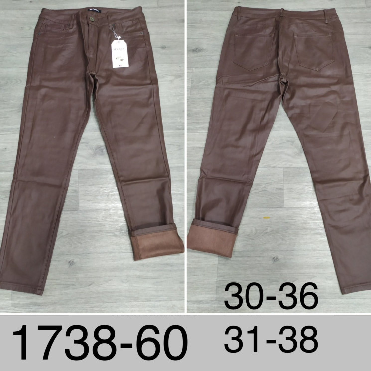 Штани жіночі Американка байка еко шкіра м.1738-60  (р: 30-36,31-38) в упаковці 6 штук №759610 - UNO2Uva SER1864