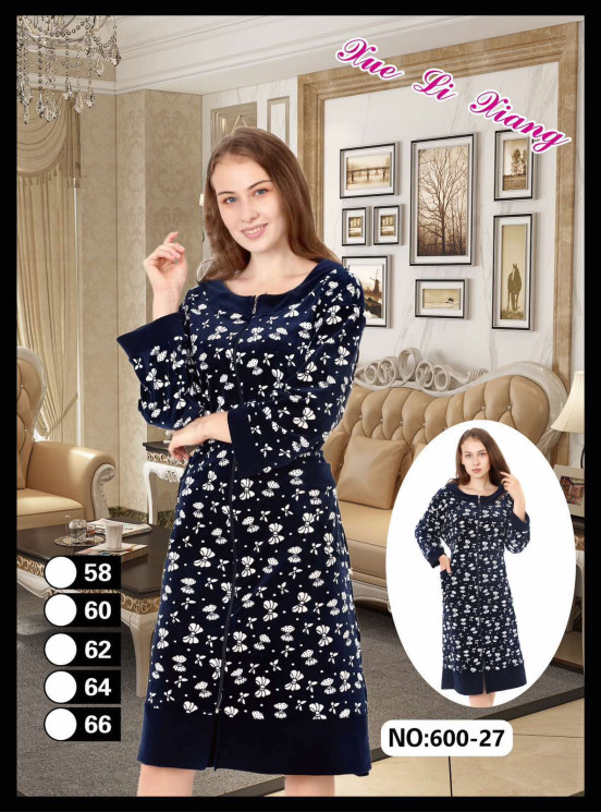 Халат жіночий "600-27" велюр (р:58-66) в уп 5 шт №154155 - Mixmoda Bg 5255