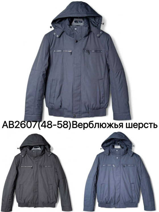 Куртка чоловіча зимова, плащівка, верблюжа шерсть, м. АВ2607 (Розмір: 48-58 ), 3 кольори, в упаковці 6 штук №336556 - 