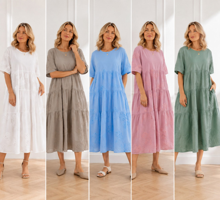 Сукня жіноча трикотаж+котон м.L-2507 (р. 3XL-4XL) мікс кольорів в упаковці 5 штук №762901 - Saint Zel3317 