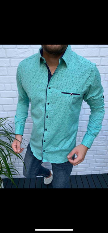 Сорочка No Brand р M-3XL Чоловіча S898 green - NikNumbers SE1041-1042