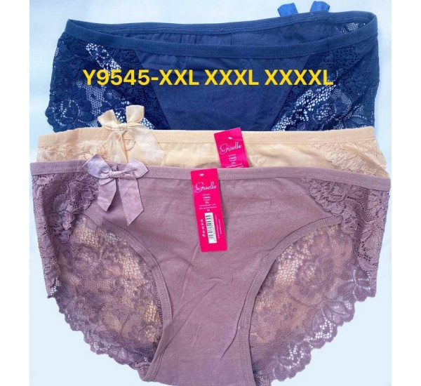 Труси жіночі, комбінований, м.Y9545 ( розмір: 2XL, ​3ХL, 4XL ), мікс кольорів, в упаковці 18 шт. №322553 - VanKiey 434
