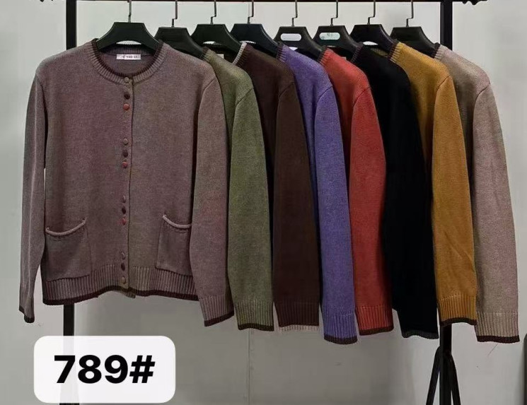 Кардіган жіночий кашемір м.789 (р.58-60) мікс кольорів в упаковці 5 штук №759205 - Yaoli WE3037