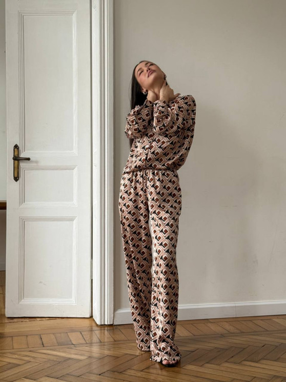 Костюм жіночий, шовк принт, м. 1689 (р: 42-44, 46-48) №710138 - GrandFashion AV4663 м. 1689