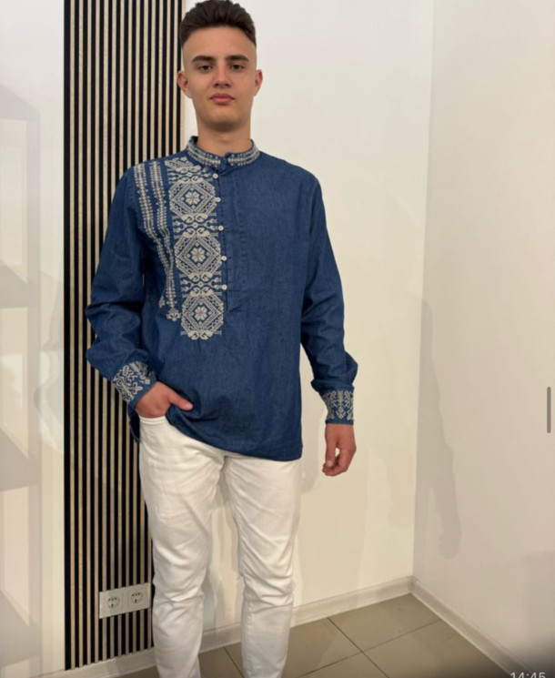 Вишиванка чоловіча, льон (Розмір: S-XL), в упаковці 4 штуки №329830 - Delux 909