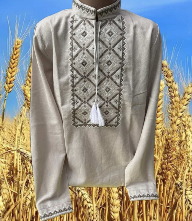 Вишиванка дитяча, льон (розміри: 7-12 років), в упаковці 6 штук №331398 - Delux 909