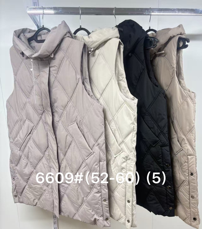 Жилетка жіноча, плащівка, синтепон, м.M6609 (розмір: 52-60 ), 4 кольори, в упаковці 5 штук №346790 - Vanda SE1013